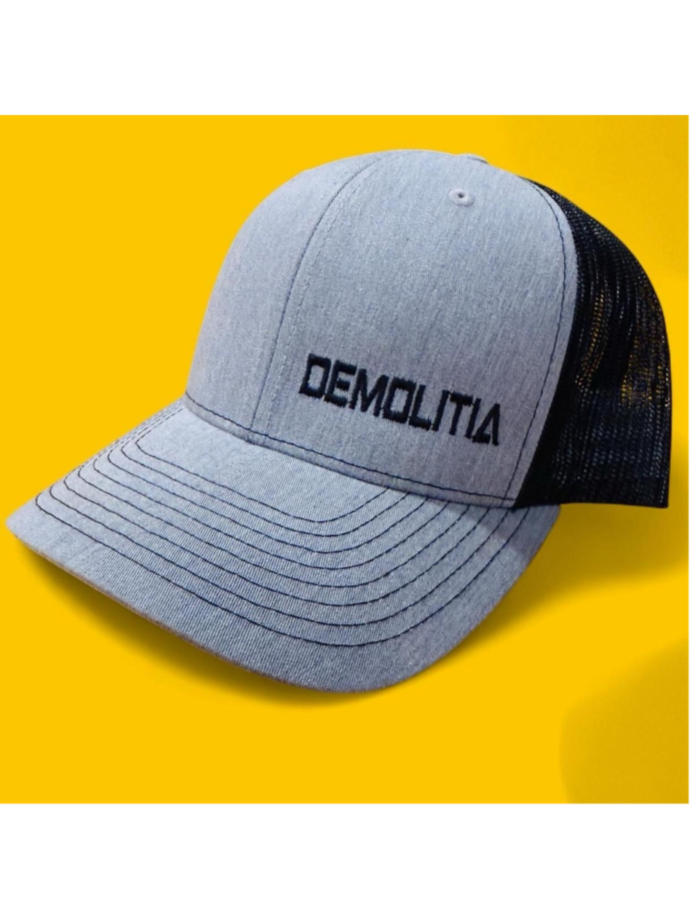 Demolitia Demolition Ranch Richardson 112 Gray Black Trucker Snapback Hat EUC